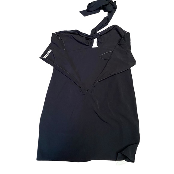 NWT Abercrombie & Fitch Knot Front Cut Out Halter Mini Dress Black M New - Picture 6 of 12